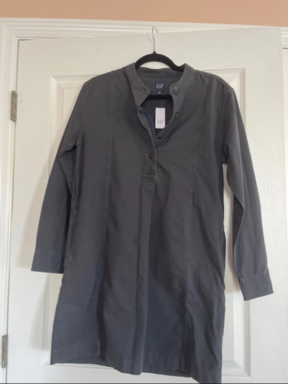 NWT GAP Charcoal Button-Front Tunic Dress